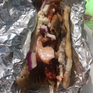 beef and lamb gyro at the Zilker Garden Festival. messy pic, but I loved it!