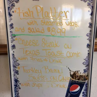 Marquee with daily specials