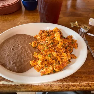 My favorite Chorizo con Huevo with chopped jalepenos