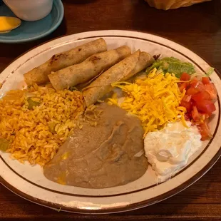 Lunch flautas!!! So much food!! Delicious!!