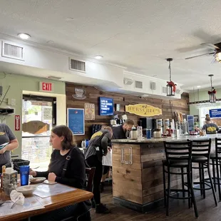 Inside and they have outdoor seating as well.