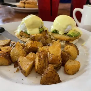 Farmhouse Eggs Benedict with potatoes