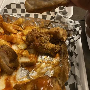 Rib tips and chicken