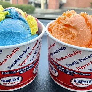 Always look on the bright side with colorful #Superman and #OrangeSherbert. #supportlocal#Hershey'sIceCream