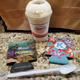 My evening treat during the Thunderstorm, A Hawaiian Ice-cream Flavored Hurricane. Vanilla, Pineapple,Banana, Coconut.  Thursday 8/24/2023