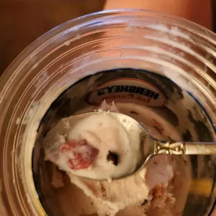 Chunks of Fresh Strawberries throughout the Chocolate Chip & Strawberry Hurricane Ice-cream. $5.00.  6/16/2022