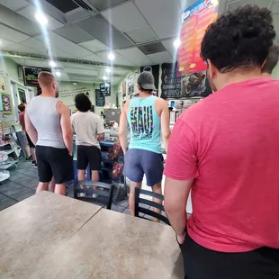 I'm chilling inside with a group of hot guys in line waiting for Ice-cream!   :-)  7/23/2022