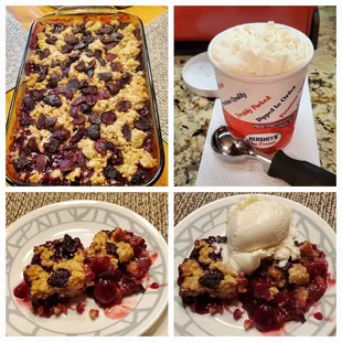 Hershey's Vanilla Ice-cream is the best on My Homemade SpecialK Cherry Cobbler.   7-22-2023