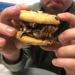 Coffee crunch ice cream sandwich