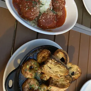 Meatballs and shrimp appetizers