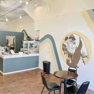 the interior of a coffee shop