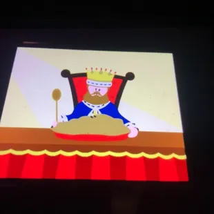 a cartoon of a king sitting on a throne