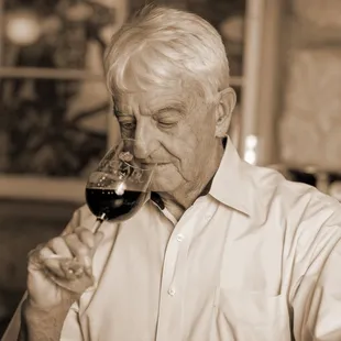 Founder Hervé Lescombes evaluating a new vintage