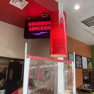 a woman in a red shirt