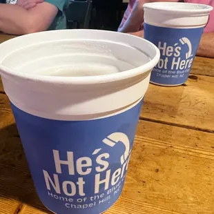 Blue cups - a bar staple