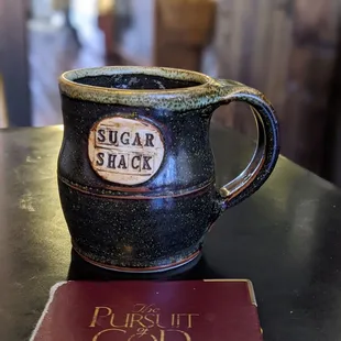 a coffee mug on a table