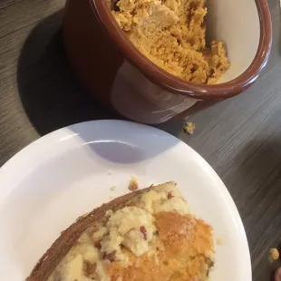 For dessert, we had a piece of coffee cake and a cup of cappuccino ice cream.