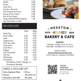 menu, crepes