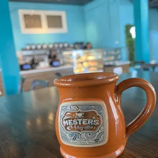 a mug on a table