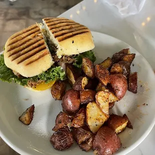 Panini with Side of Potatoes