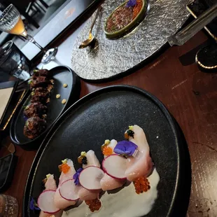 Wagyu Meatballs Hamachi Crudo Bluefin Tuna &amp; Otoro Tartare
