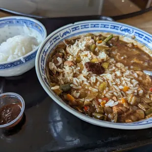 Mien Tay gumbo, reheated and mixed