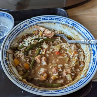 Mien Tay gumbo, reheated and ready to eat.