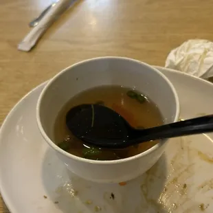 Lemongrass Meat Banh Mi with side soup  Very pleasant 10 out of 10 good meal