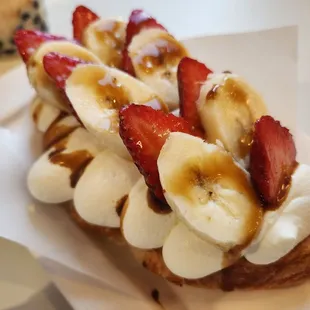 a banana and strawberry sandwich