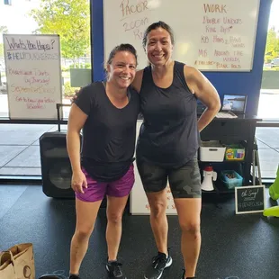 Me and one of the wonderful coaches, Jenn. And these big smiles are AFTER the workout!