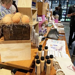 a table with a variety of items on it