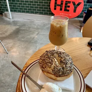 Look at this chonk bagel and cream cheese