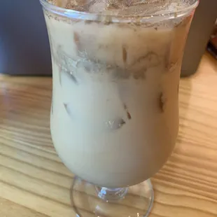 Iced chai with oat milk