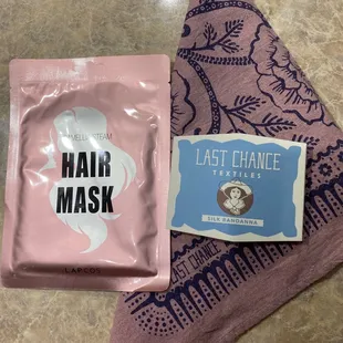 Hair mask, silk bandana