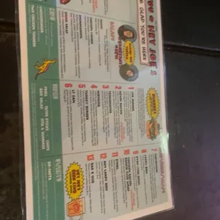 Picture of the menu