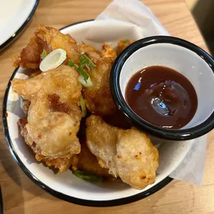 Korean fried chicken (popcorn) with katsu sauce