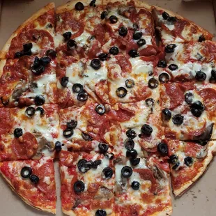 Pepperoni  and black olives