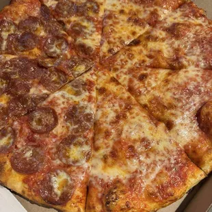 Half cheese Half pepperoni