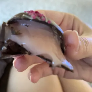 Strawberry champagne truffle