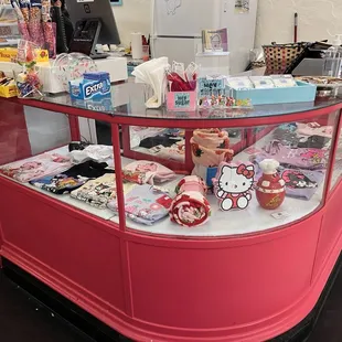 Counter w/ Hello Kitty merchandise