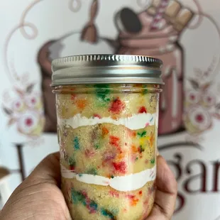 funfetti cake jar