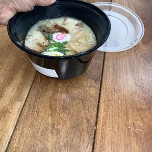 Nice big bowl, great for reusing at home