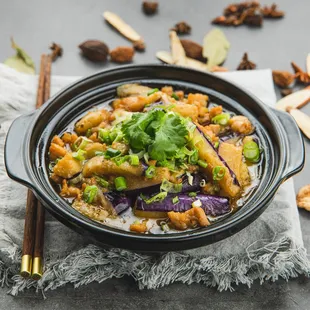 Chicken Casserole W. Salted Fish &amp; Eggplant