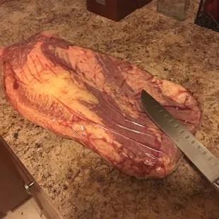 9 pound &quot;packer&quot; cut brisket which I am getting ready to prep