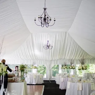 the inside of a tent