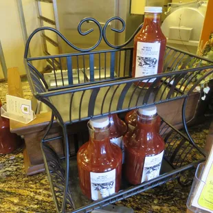 They have their own BBQ sauce, but we did not buy.