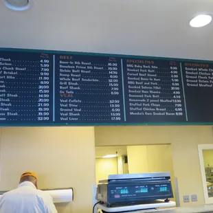 Price board, circa Sept 2017