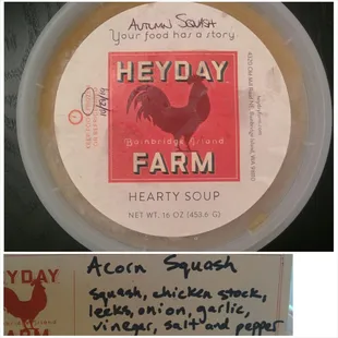 the label of a chicken soup