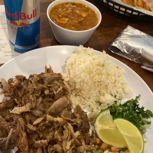 Carnitas Plate with Charro Beans