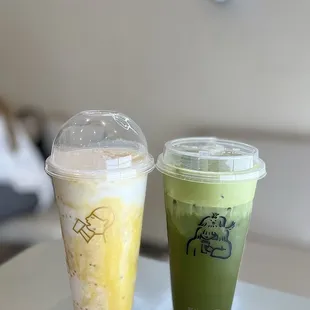 Mango grapefruit boom &amp; coco water matcha